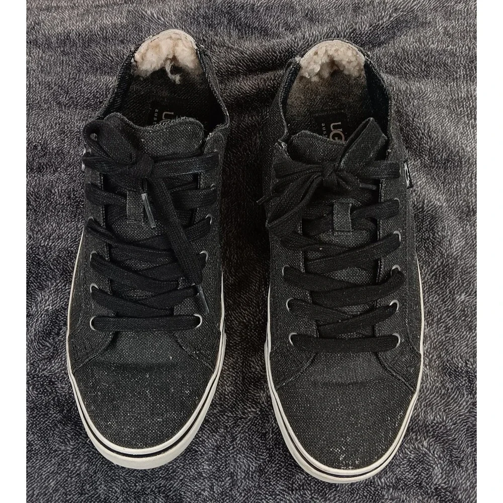 Ugg Australia Men's Canvas‎ Lace Up Sneakers Shoes Charcoal Gray Size 8.5
